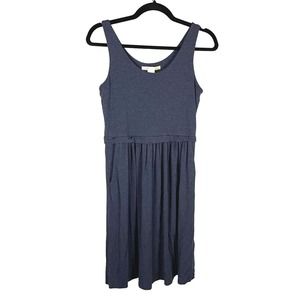 C&C California Womens S Scoop Neck Sleeveless Swing Dress Pockets Casual Blue